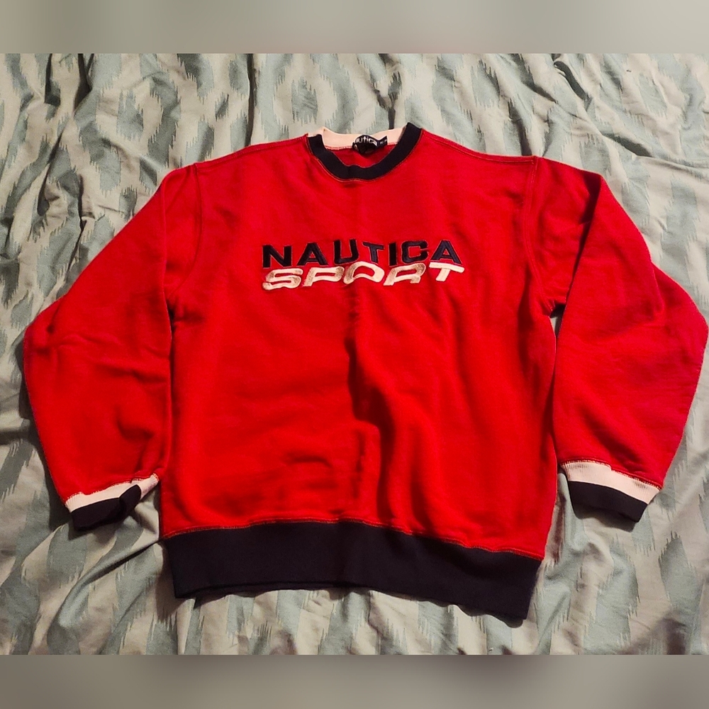 Vintage Rare 90s Nautica Sport Pullover Sweatshirt Men's Size Medium‎
